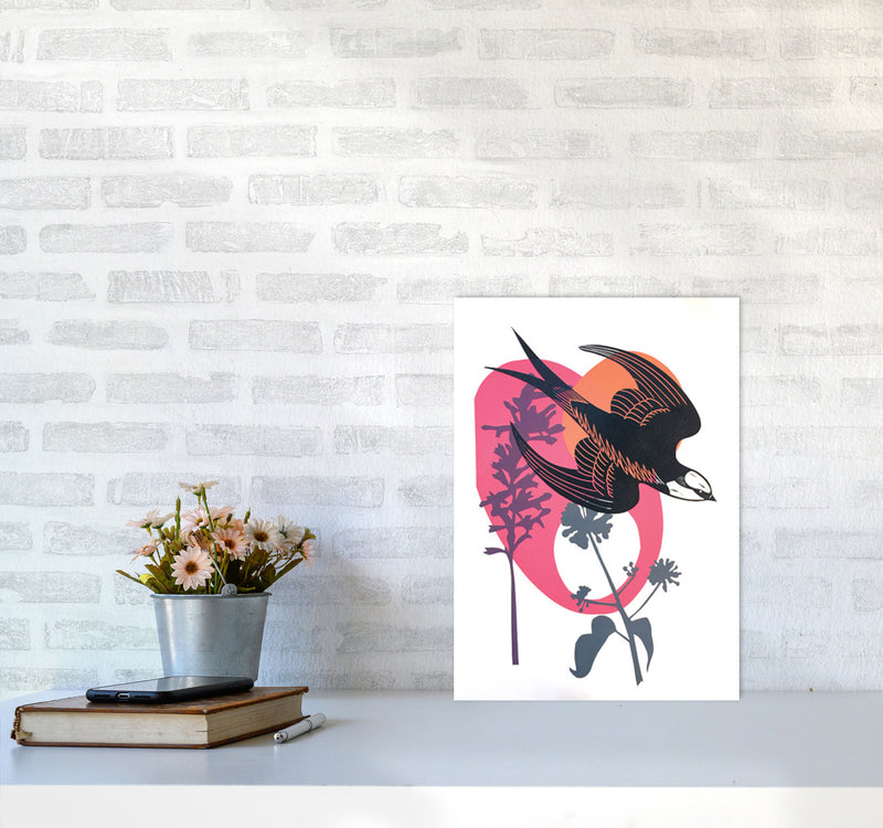 Evening Swallow Art Print by Kate Heiss A3 Black Frame