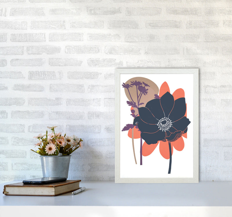 Anemone Coronaria Art Print by Kate Heiss A3 Oak Frame