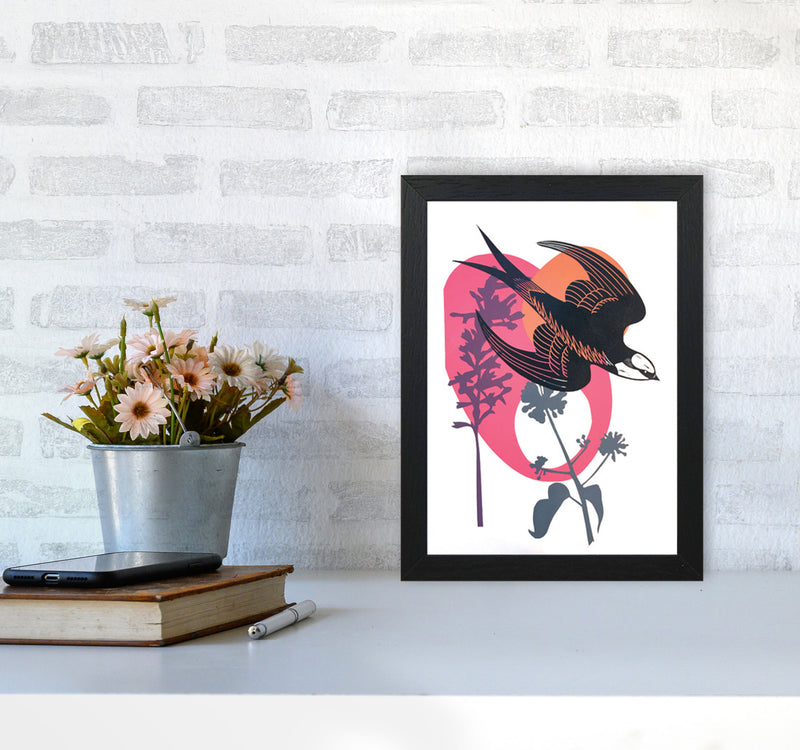 Evening Swallow Art Print by Kate Heiss A4 White Frame