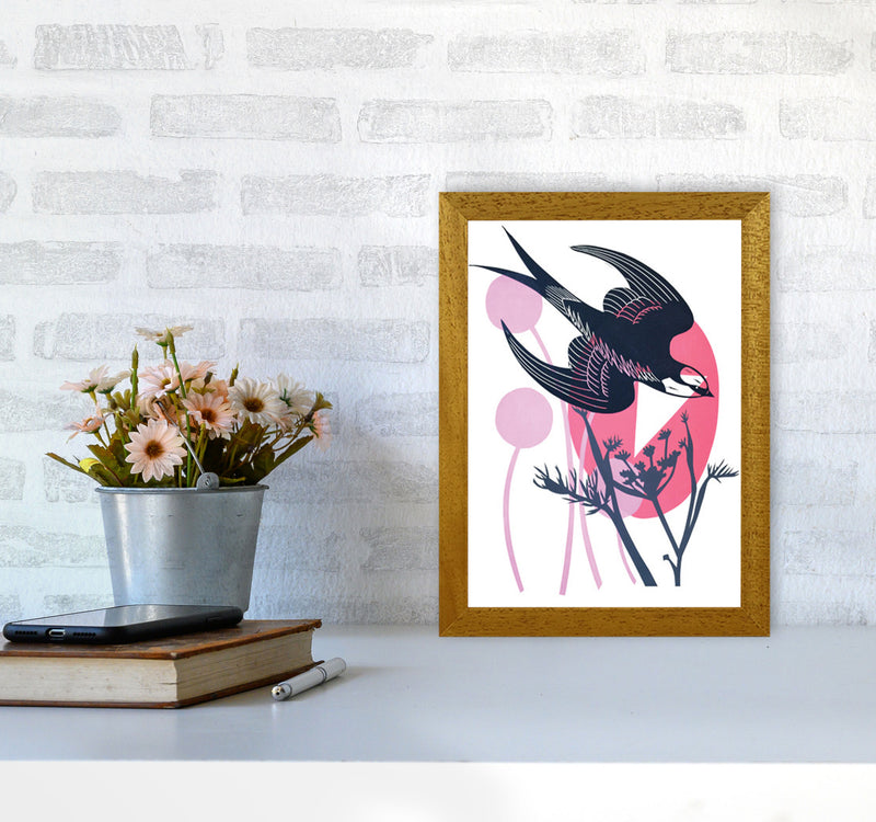 Swallow & Wild Fennel postcard Art Print by Kate Heiss A4 Print Only