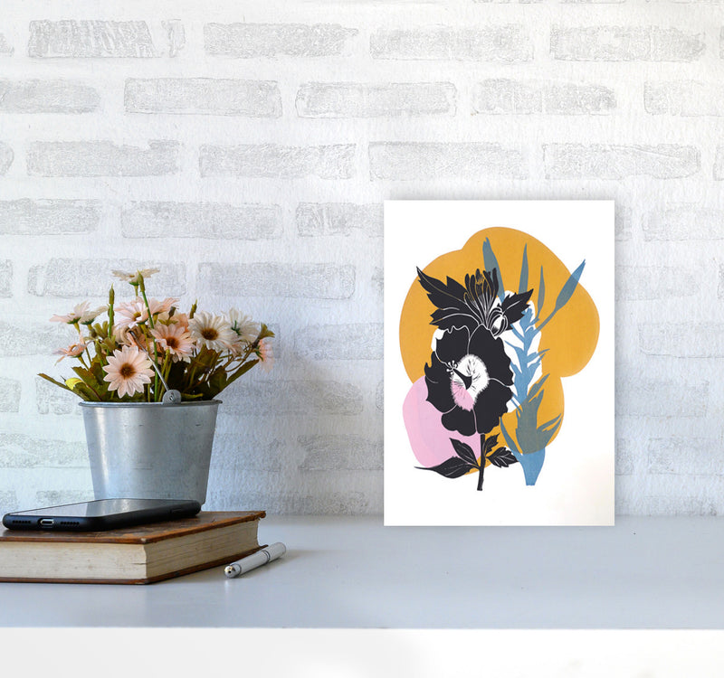 Hibiscus Art Print by Kate Heiss A4 Black Frame
