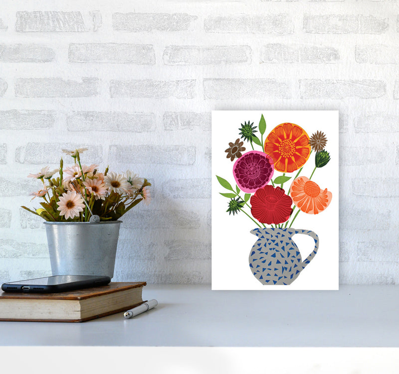Big Happy Vase Art Print by Kate Heiss A4 Black Frame