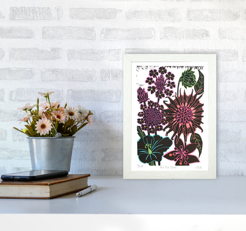 For The Bees Art Print by Kate Heiss A4 Oak Frame