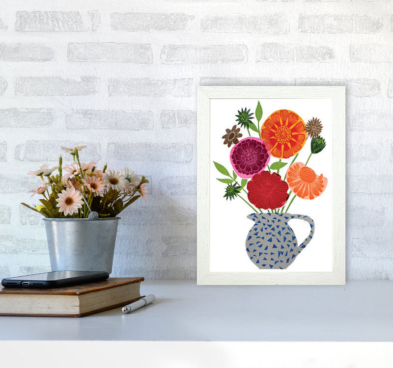 Big Happy Vase Art Print by Kate Heiss A4 Oak Frame