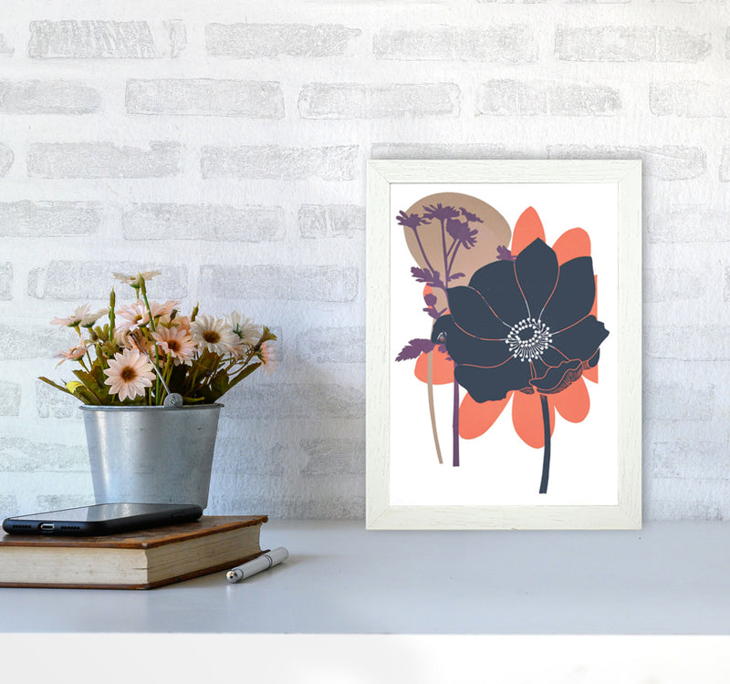 Anemone Coronaria Art Print by Kate Heiss A4 Oak Frame