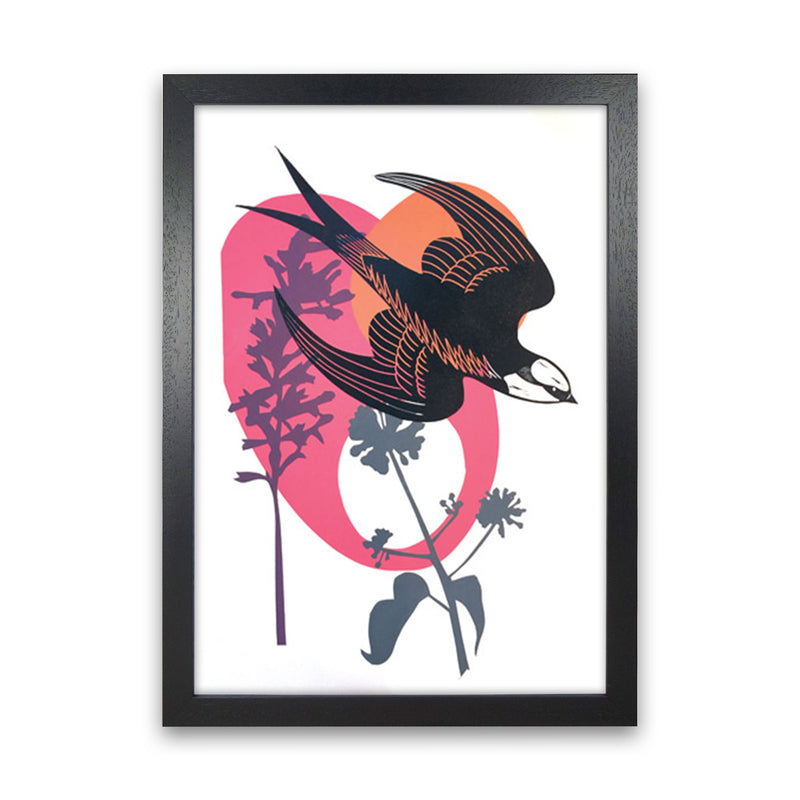 Evening Swallow Art Print by Kate Heiss Black Grain
