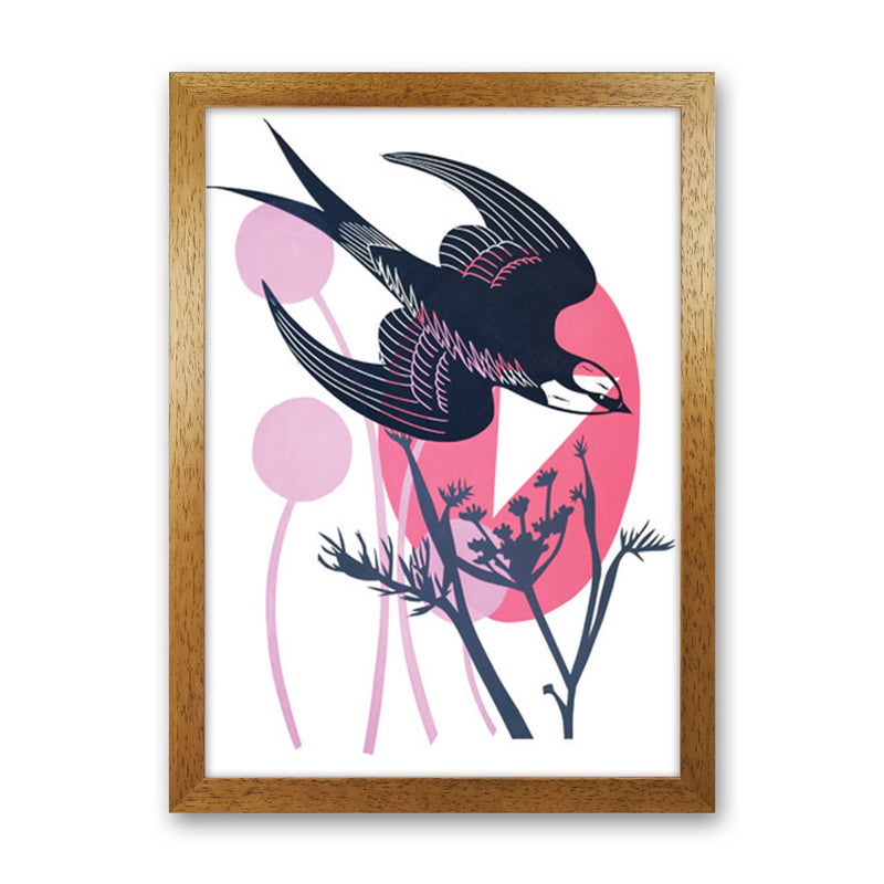 Swallow & Wild Fennel postcard Art Print by Kate Heiss Oak Grain