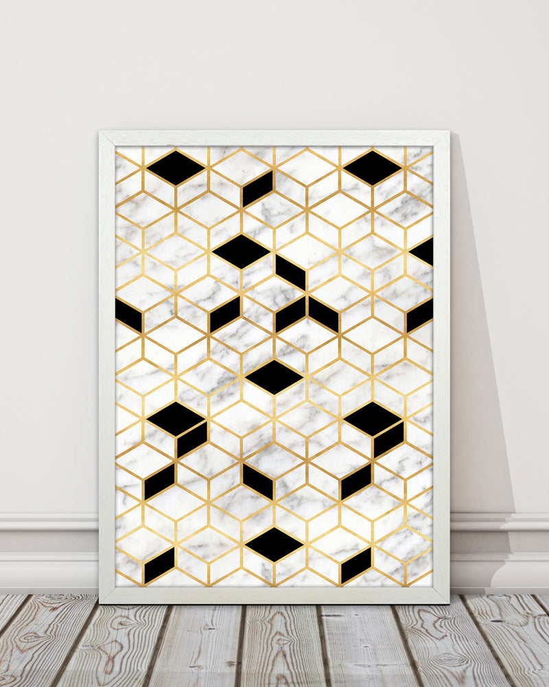 Marble Cubes Geometric Art Print by Kookiepixel