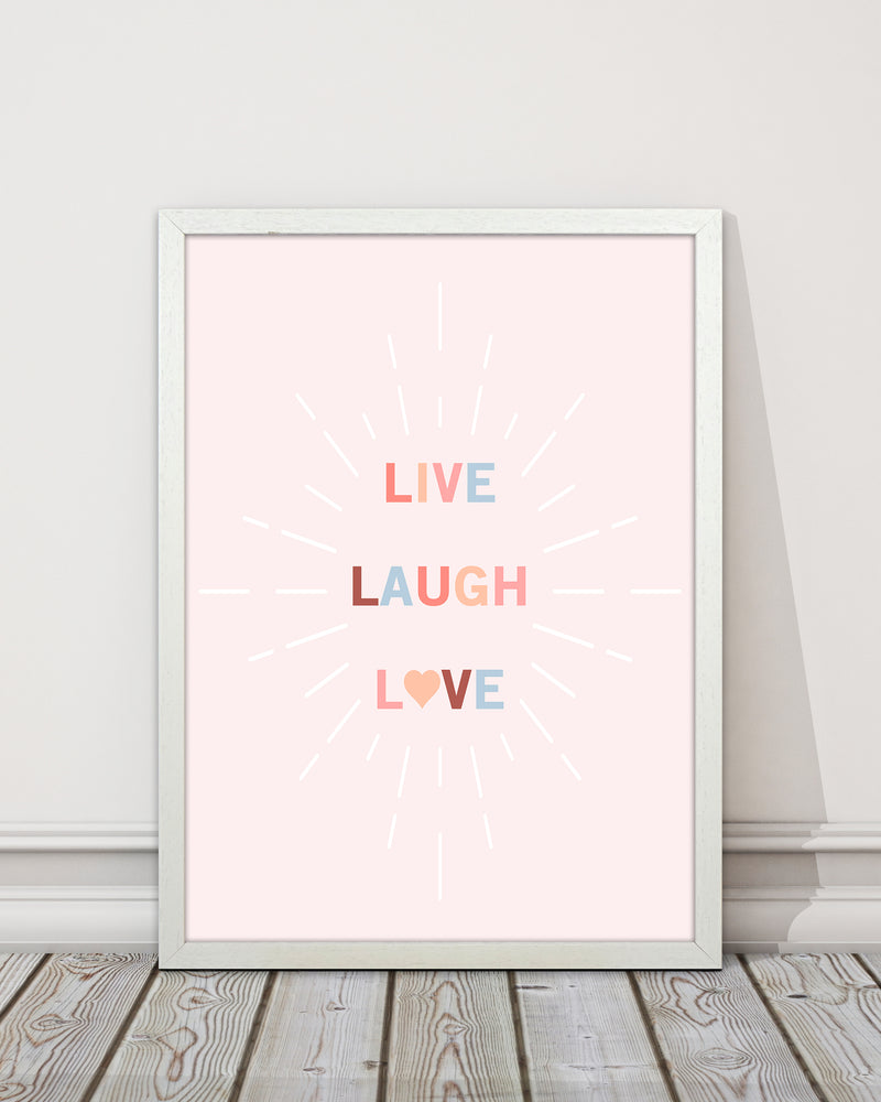 Live, Laugh, Love Quote Art Print by Kookiepixel