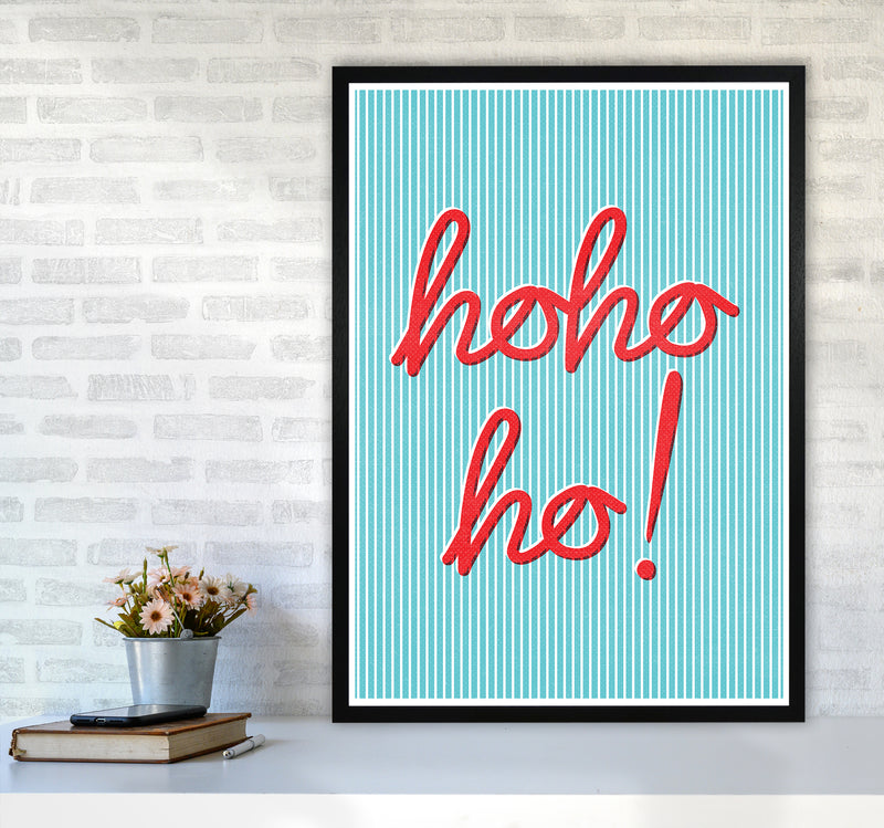 Hohoho Christmas Art Print by Kookiepixel A1 White Frame
