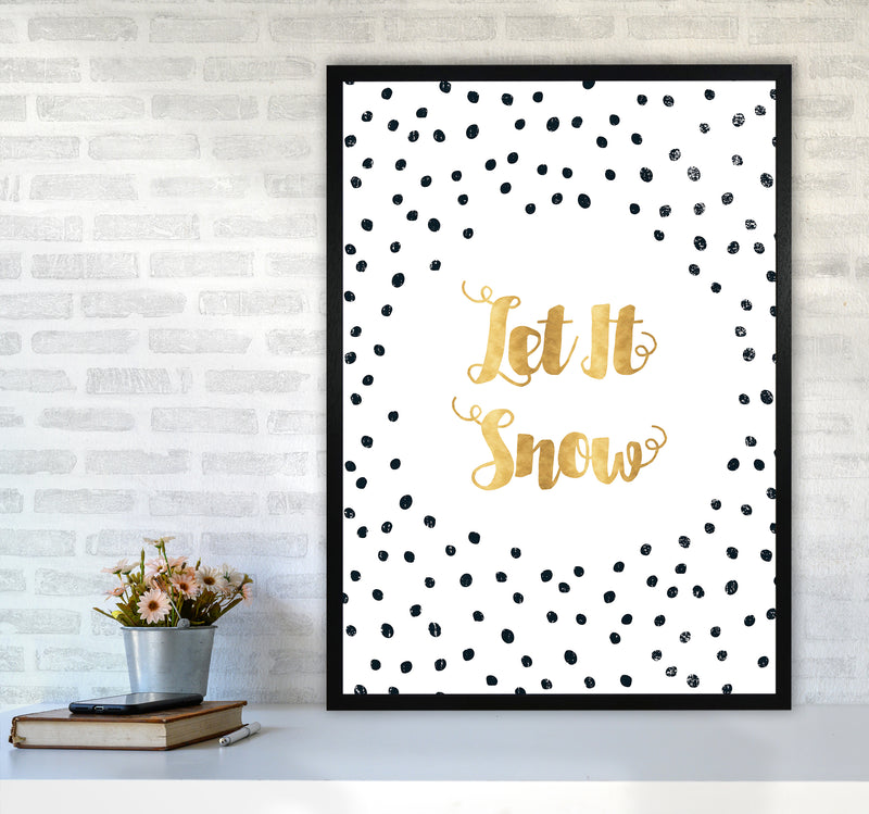 Let It Snow Christmas Art Print by Kookiepixel A1 White Frame