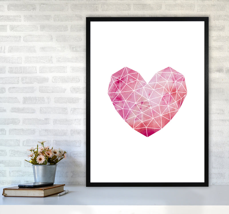 Wire Heart Art Print by Kookiepixel A1 White Frame