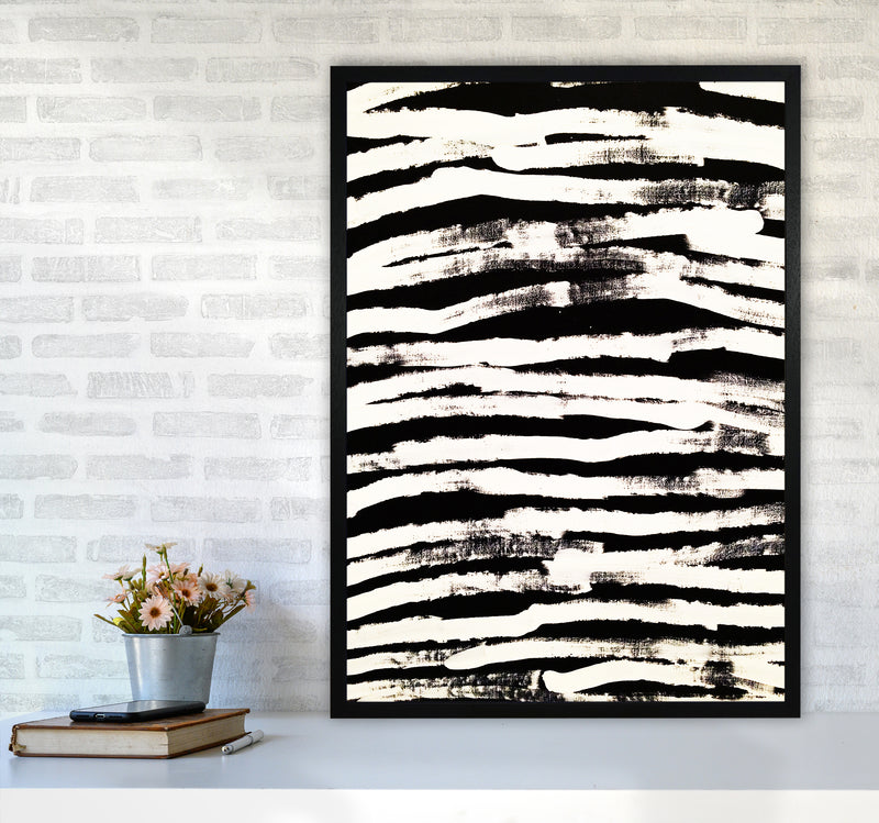 Strokes Abstract Art Print by Kookiepixel A1 White Frame