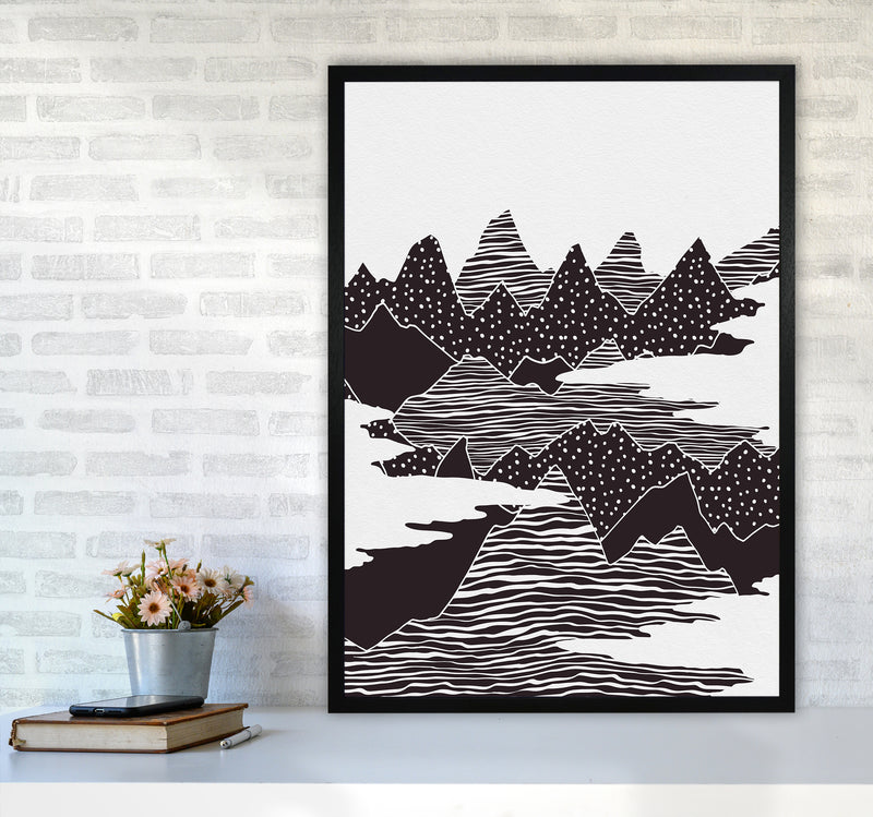 The Peaks Landscape Art Print by Kookiepixel A1 White Frame