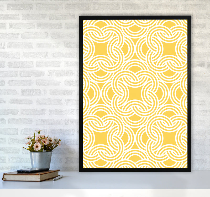 Oriental Print Abstract Art Print by Kookiepixel A1 White Frame