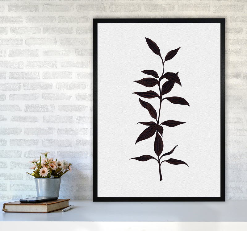 Inked Bamboo Botanical Art Print by Kookiepixel A1 White Frame