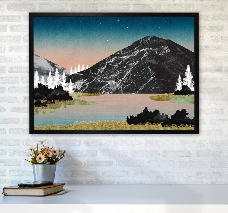 The Lake Art Print by Kookiepixel A1 White Frame