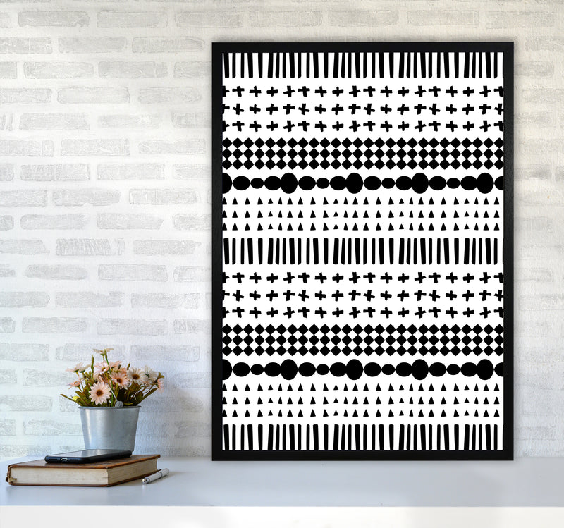 Scandi Pattern No 1 Abstract Art Print by Kookiepixel A1 White Frame