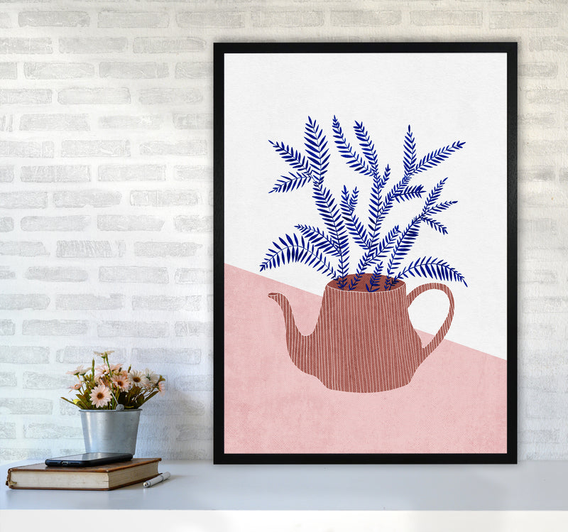 Teapot Planter Art Print by Kookiepixel A1 White Frame