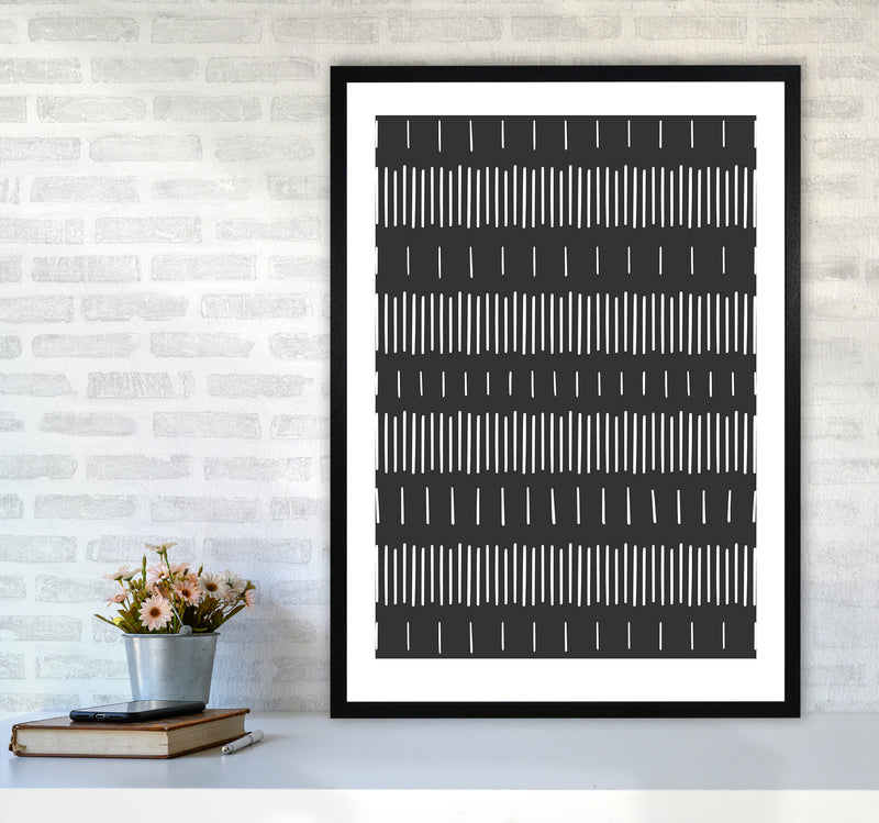 Lines No 1 Abstract Art Print by Kookiepixel A1 White Frame