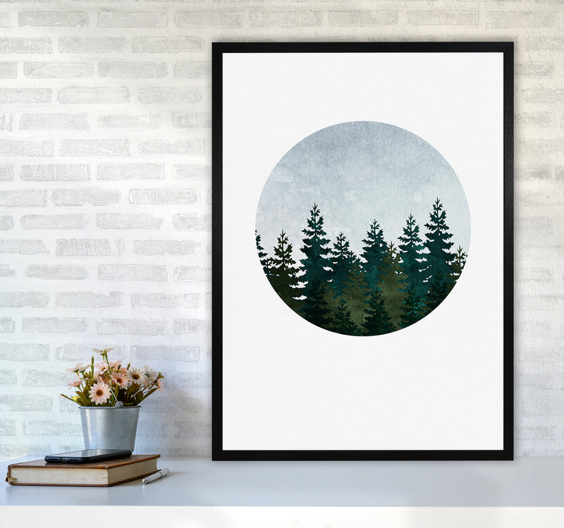 Evergreen Forest Art Print by Kookiepixel A1 White Frame