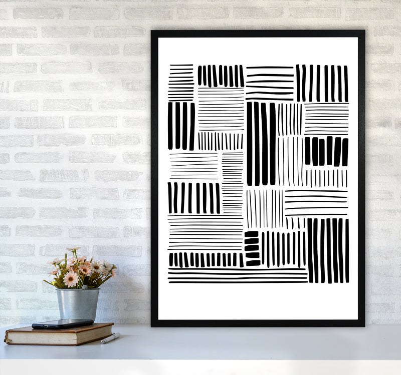 Lines No 2 Abstract Art Print by Kookiepixel A1 White Frame