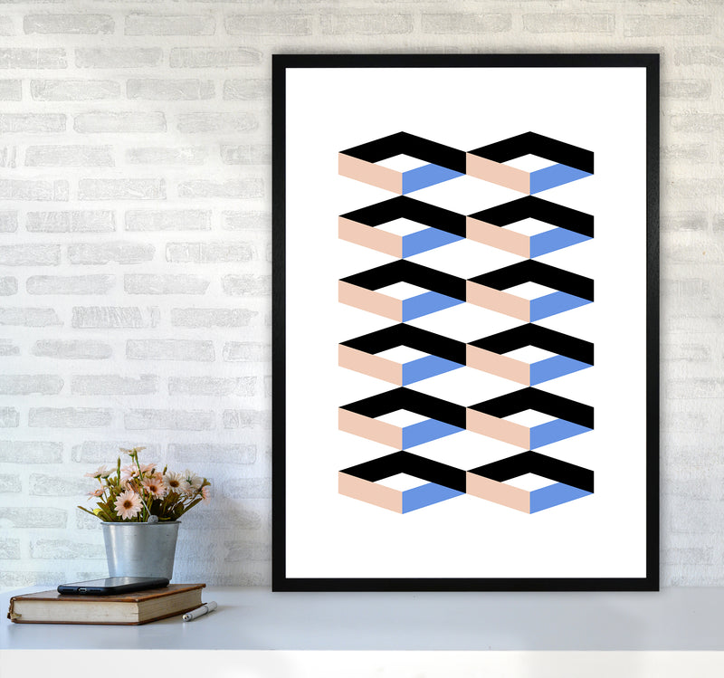 Cubes Geometric Art Print by Kookiepixel A1 White Frame