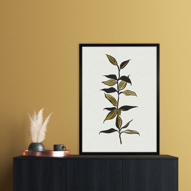 Gold Bamboo Botanical Art Print by Kookiepixel A1 White Frame