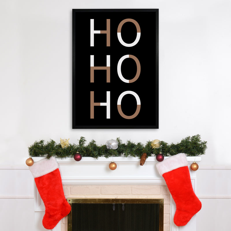 Hohoho Christmas Art Print by Kookiepixel A1 White Frame