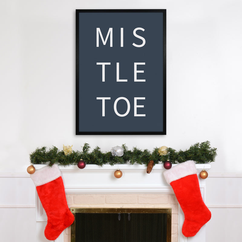Mistletoe Christmas Art Print by Kookiepixel A1 White Frame