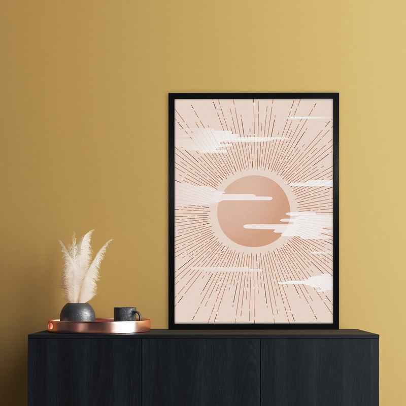 The Sun Landscape Art Print by Kookiepixel A1 White Frame
