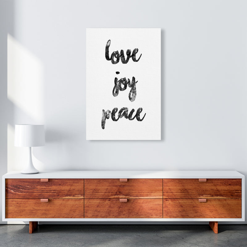 Love Joy Peace Quote Art Print by Kookiepixel A1 Canvas
