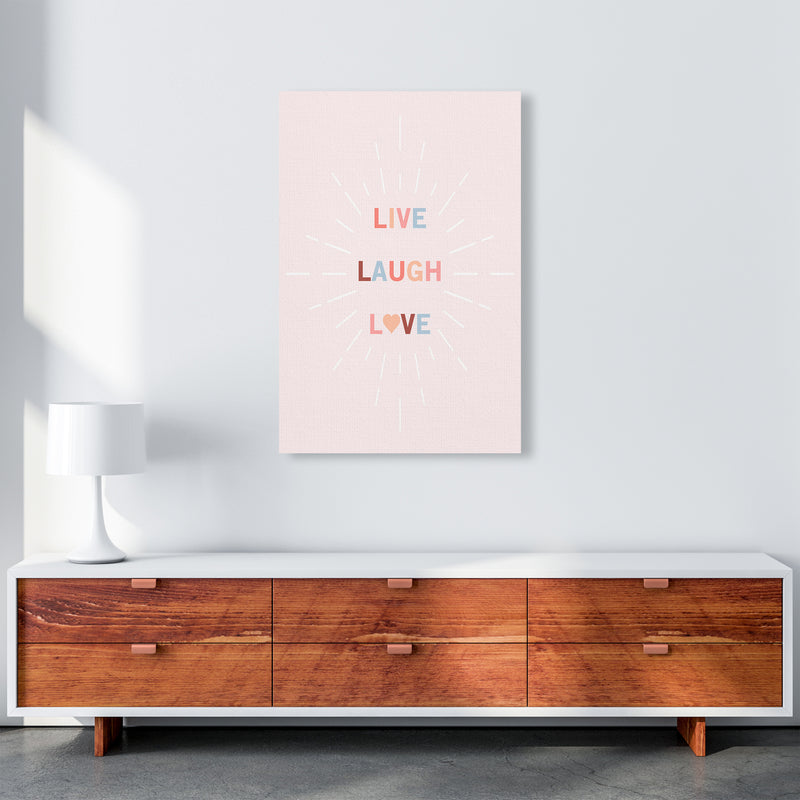 Live, Laugh, Love Quote Art Print by Kookiepixel A1 Canvas