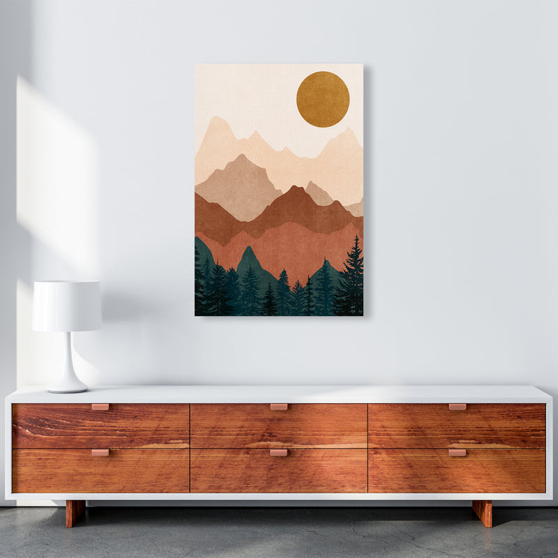 Sunset Peaks No 2 Landscape Art Print by Kookiepixel A1 Canvas