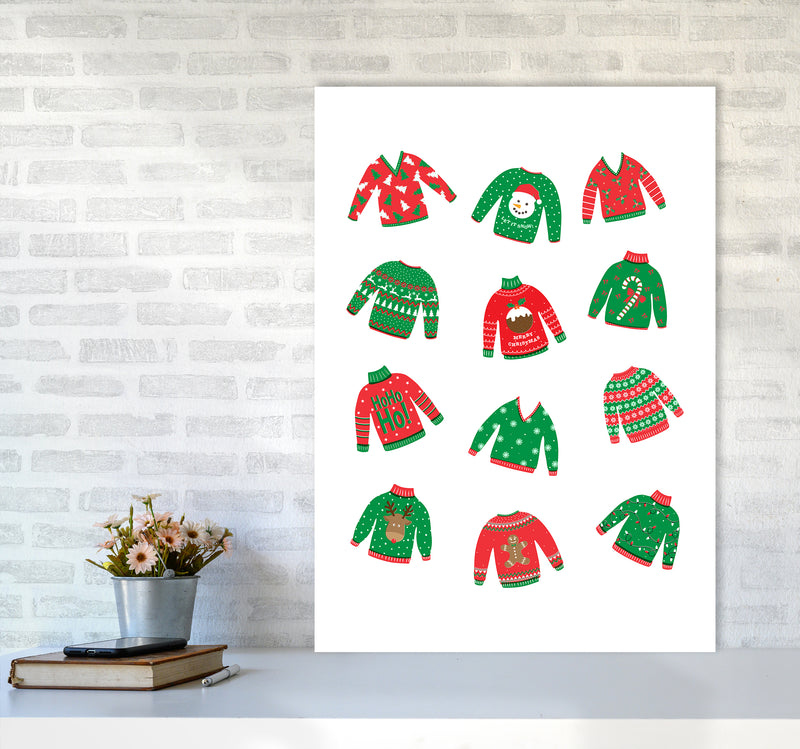 Christmas Jumpers Art Print by Kookiepixel A1 Black Frame