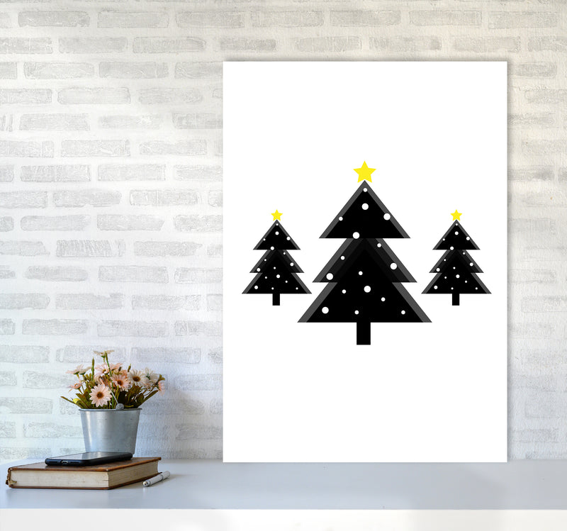 Christmas Trees Art Print by Kookiepixel A1 Black Frame
