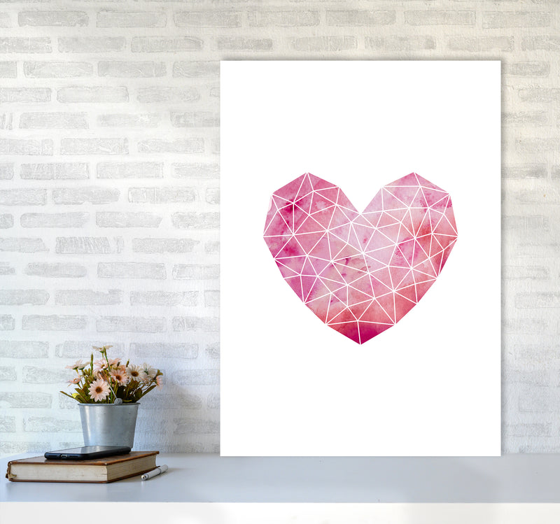 Wire Heart Art Print by Kookiepixel A1 Black Frame