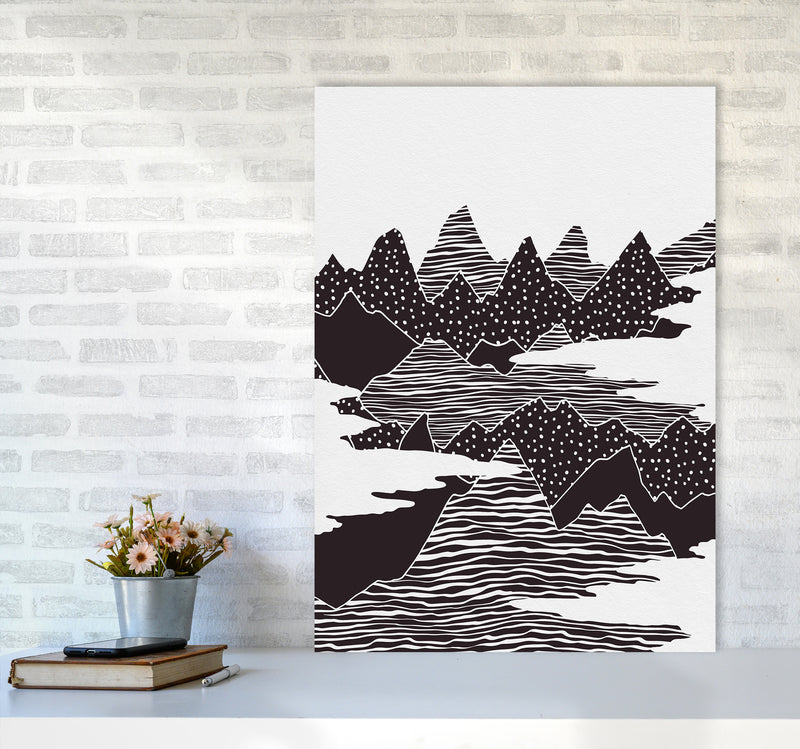 The Peaks Landscape Art Print by Kookiepixel A1 Black Frame