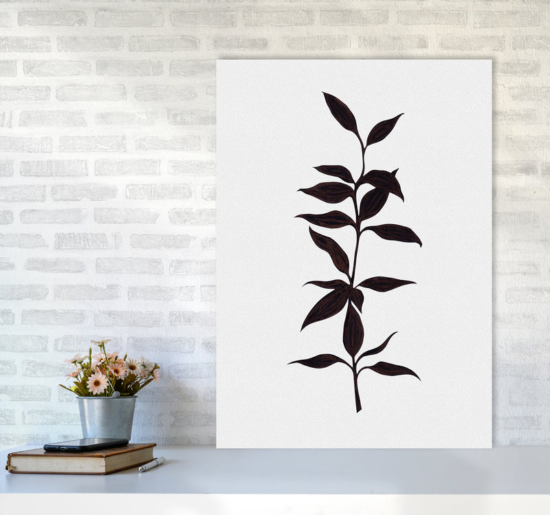 Inked Bamboo Botanical Art Print by Kookiepixel A1 Black Frame