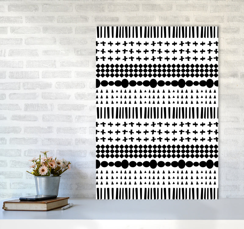 Scandi Pattern No 1 Abstract Art Print by Kookiepixel A1 Black Frame