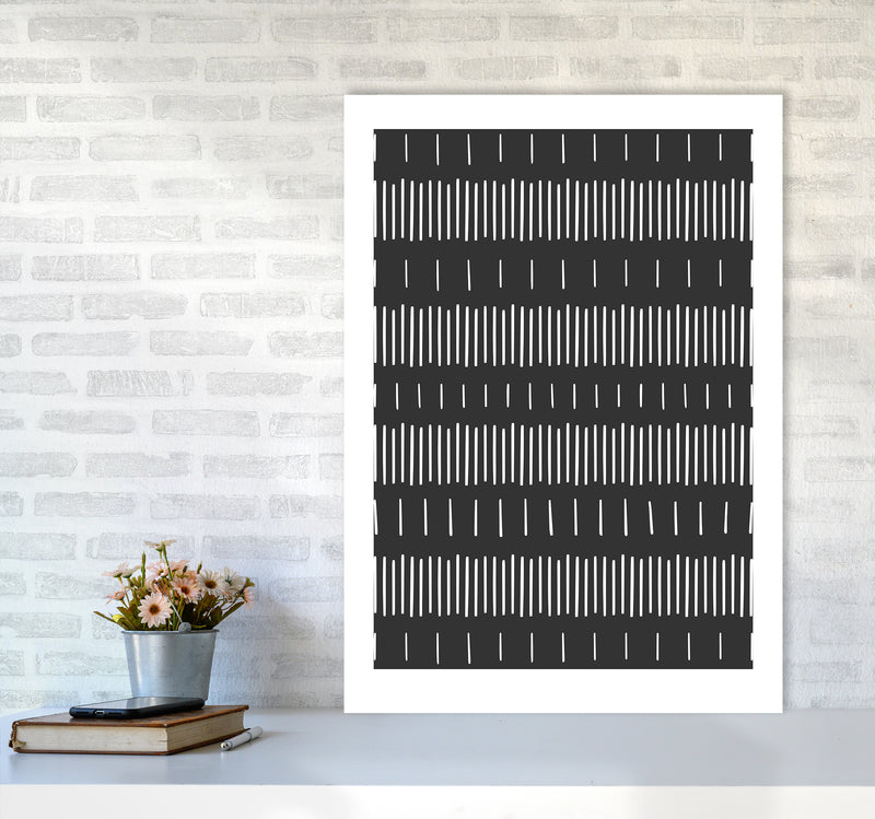 Lines No 1 Abstract Art Print by Kookiepixel A1 Black Frame