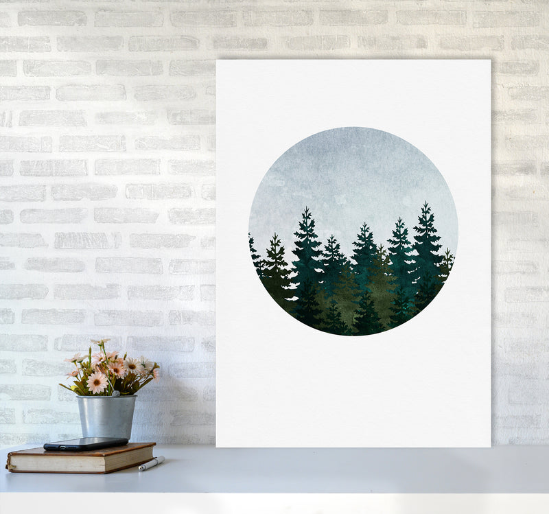 Evergreen Forest Art Print by Kookiepixel A1 Black Frame