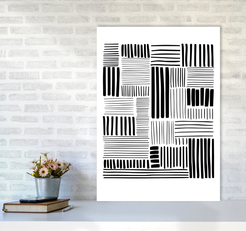 Lines No 2 Abstract Art Print by Kookiepixel A1 Black Frame