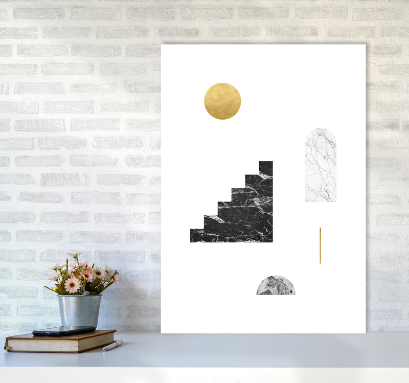Geometric Shapes No 1  Art Print by Kookiepixel A1 Black Frame