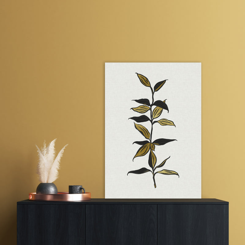 Gold Bamboo Botanical Art Print by Kookiepixel A1 Black Frame
