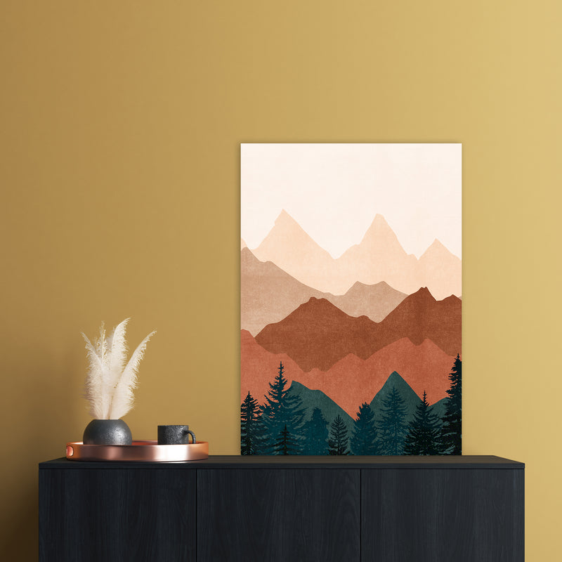 Sunset Peaks No 1 Landscape Art Print by Kookiepixel A1 Black Frame
