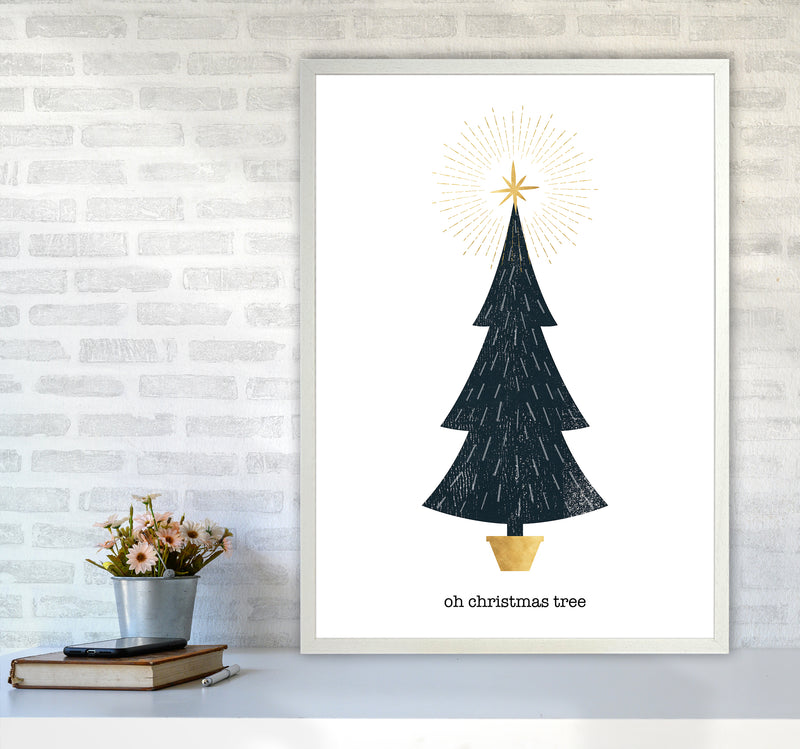 Oh Christmas Tree Christmas Art Print by Kookiepixel A1 Oak Frame