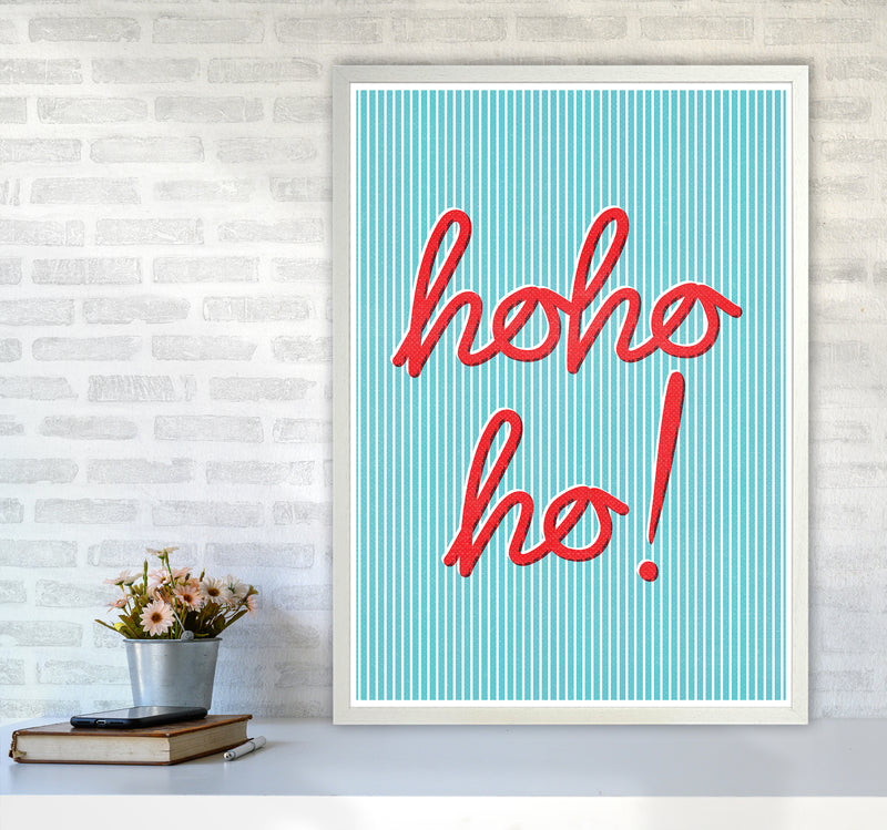 Hohoho Christmas Art Print by Kookiepixel A1 Oak Frame