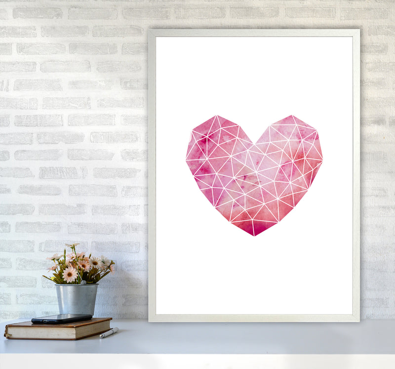 Wire Heart Art Print by Kookiepixel A1 Oak Frame