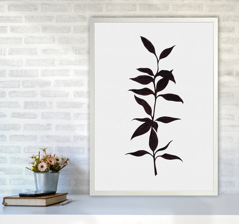 Inked Bamboo Botanical Art Print by Kookiepixel A1 Oak Frame